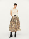 INTO THE EAST 2025 Autumn/Winter Mosaic Print Silk-Cotton Top / Wide Waist Pleated Silk-Cotton Skirt ITE-E1DGAW084NCC21SK-HUA Skirt (ITE-E1DGAW079NCC21TP)